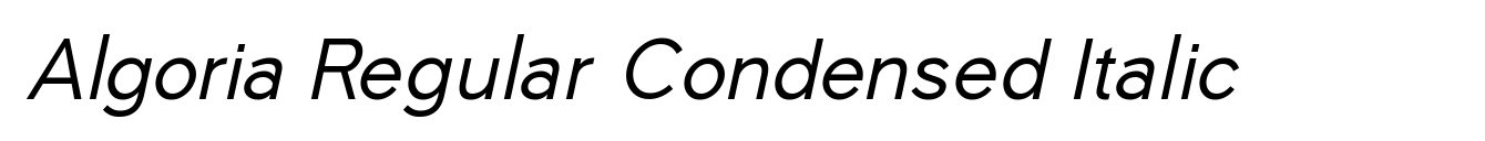 Algoria Regular Condensed Italic